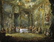 Luis Paret y alcazar Carlos III comiendo ante su corte oil painting on canvas